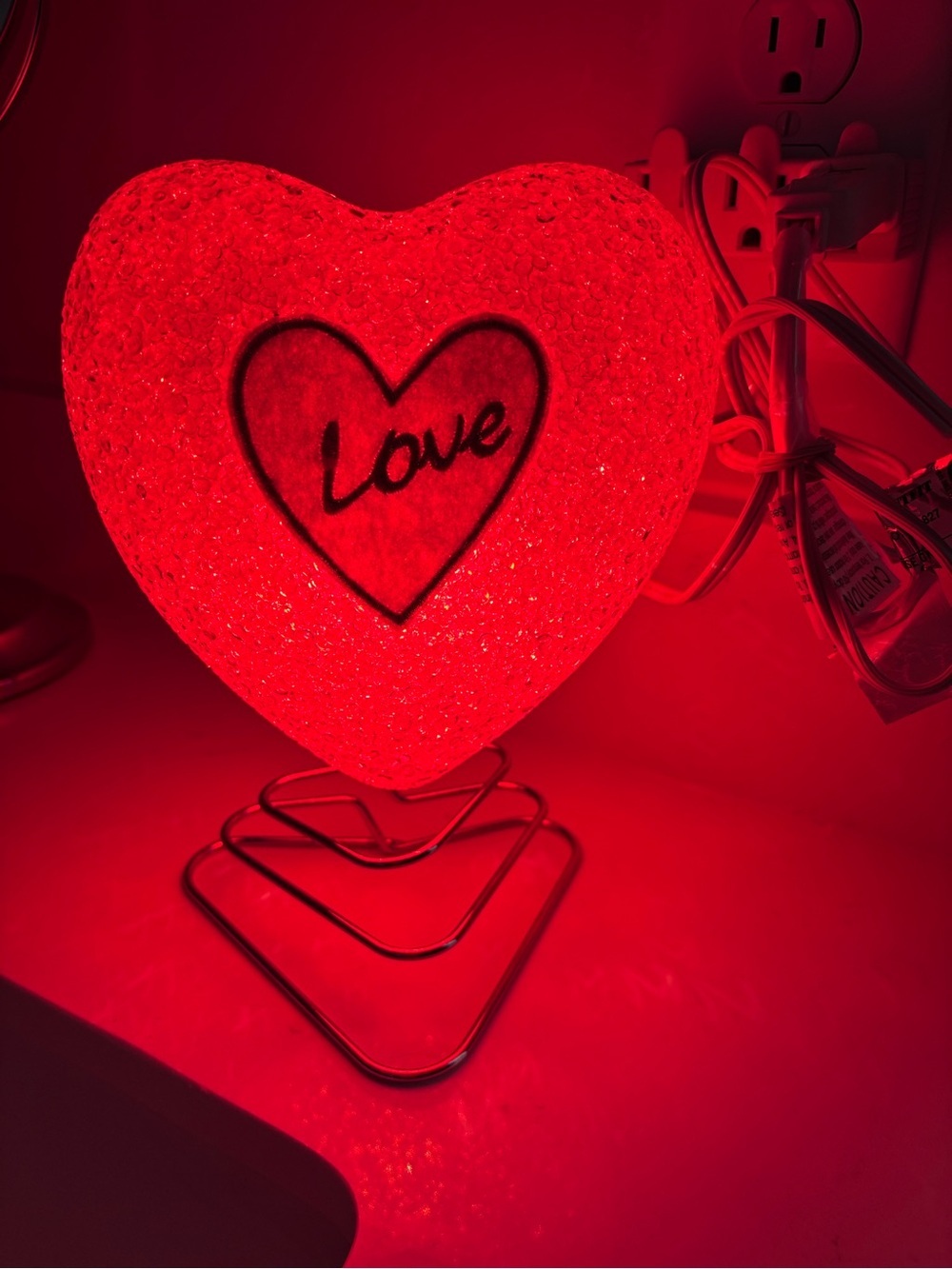 90’s Pop Art Heart Table Lamp | Vintage